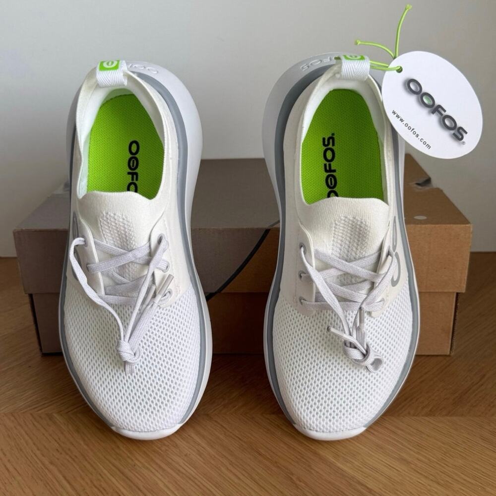 OOFOS OOMY Stride White/Grey Women Recovery Sneaker - SZ 6 - Picture 6 of 9